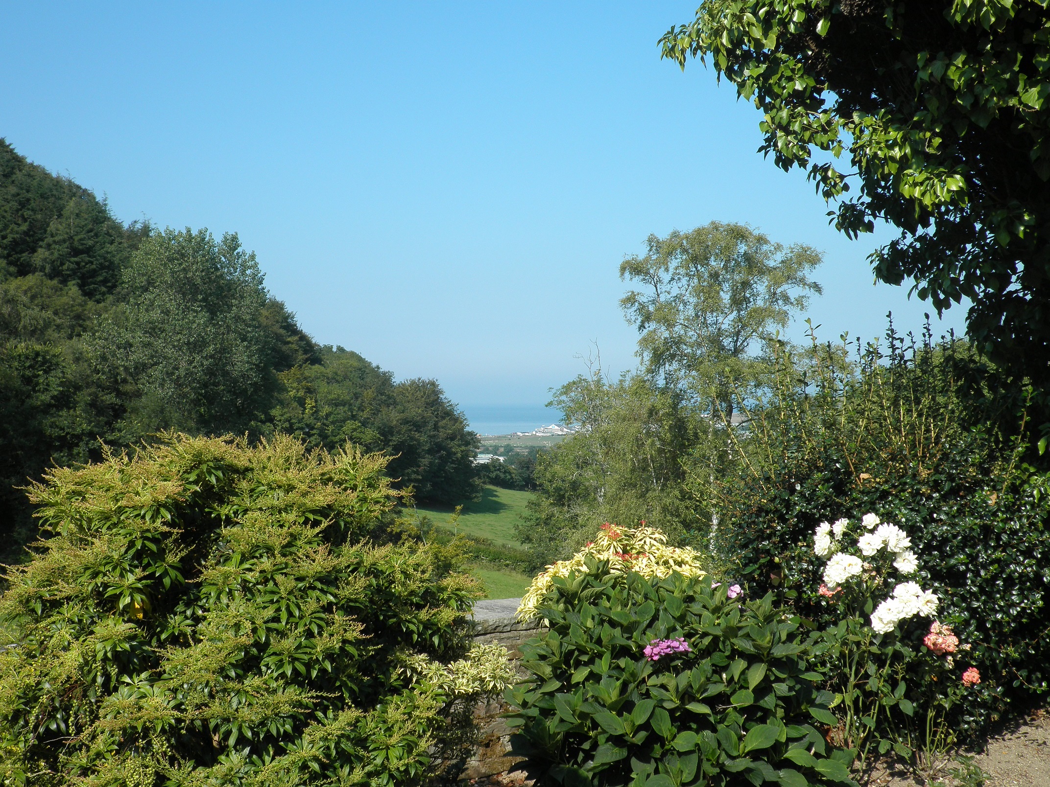 View towards Clarach Bay from Plas Cwmcynfelin Coach House